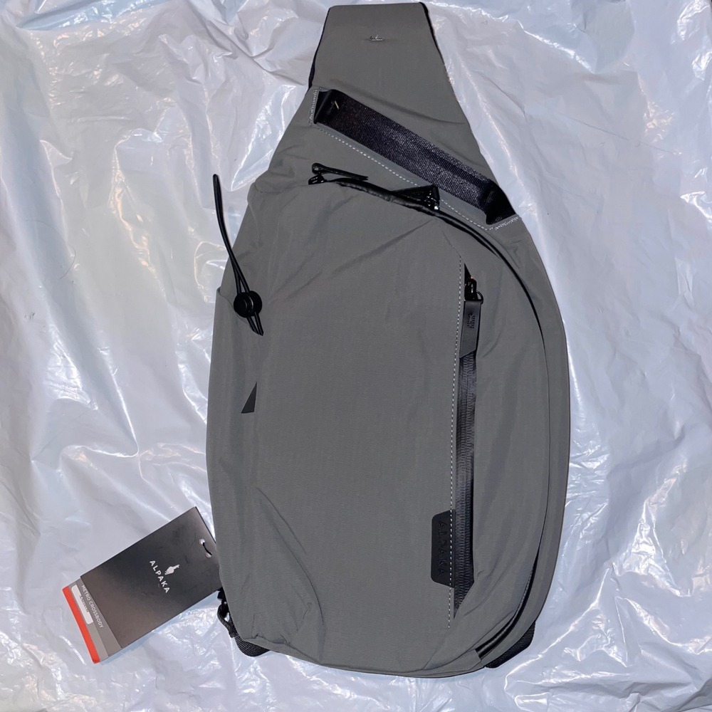 Alpaka Metro Crossbody Slate Grey Sling Bag Tablet Sleeve AA010550 NWT